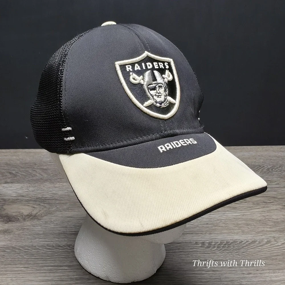 Vintage NFL Raiders Hat - Reebok Authentic Sideline Hat Fitted - One Size